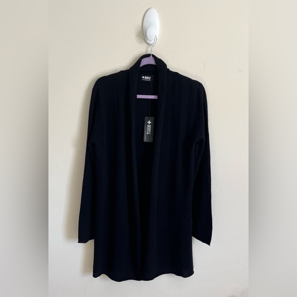 Beryll Sweaters - Beryll Black Cashmere Open Front Cardigan Quiet Luxory Minimalist OS NWT